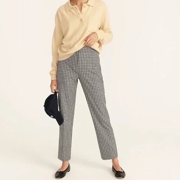 J.Crew Plaid Check Pull-On Straight-Leg Pant Size 4 Petite NEW - Picture 1 of 9